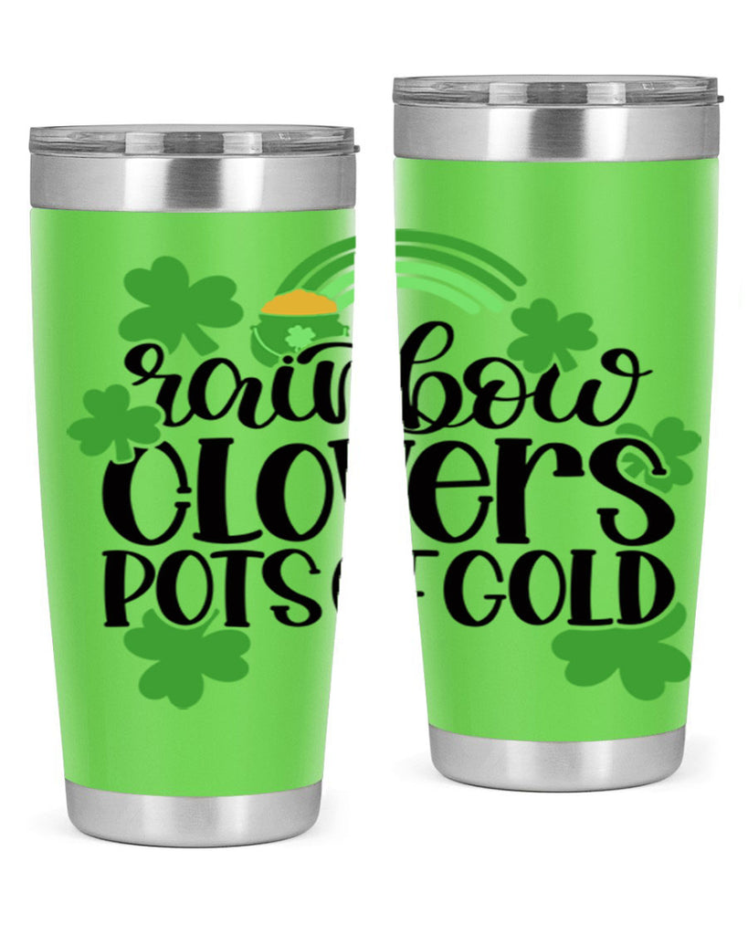 Rainbow Clovers Pots Of Gold Style 35#- St Patricks Day- Tumbler