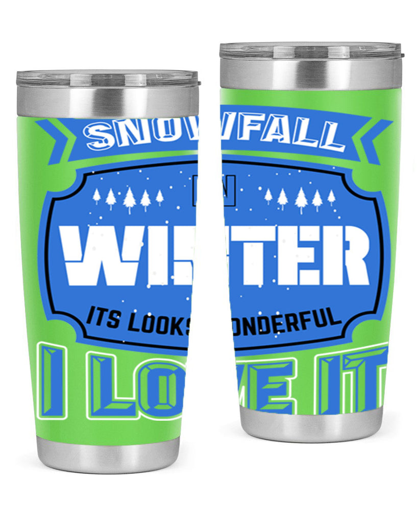 Snowfall in Winter 372#- winter- Tumbler