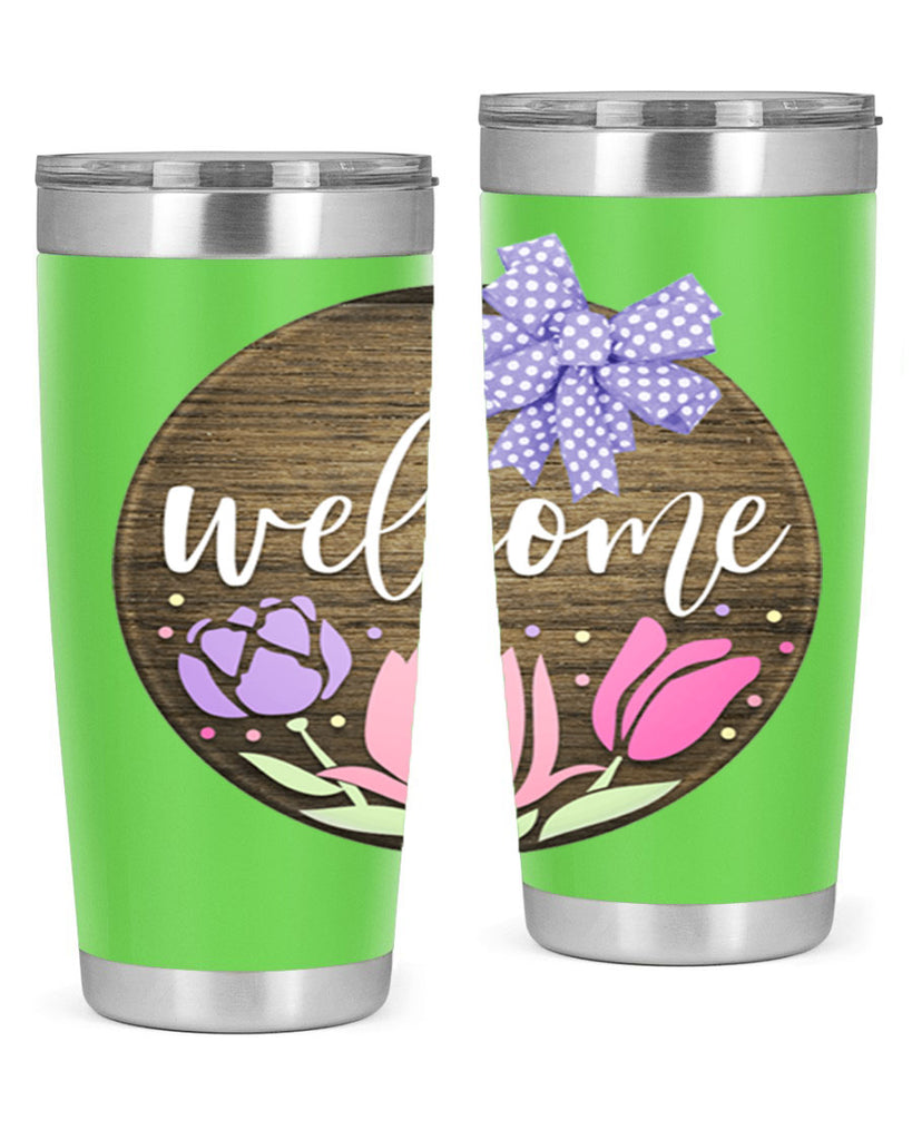 Welcome three flowers Mockup586#- spring- Tumbler