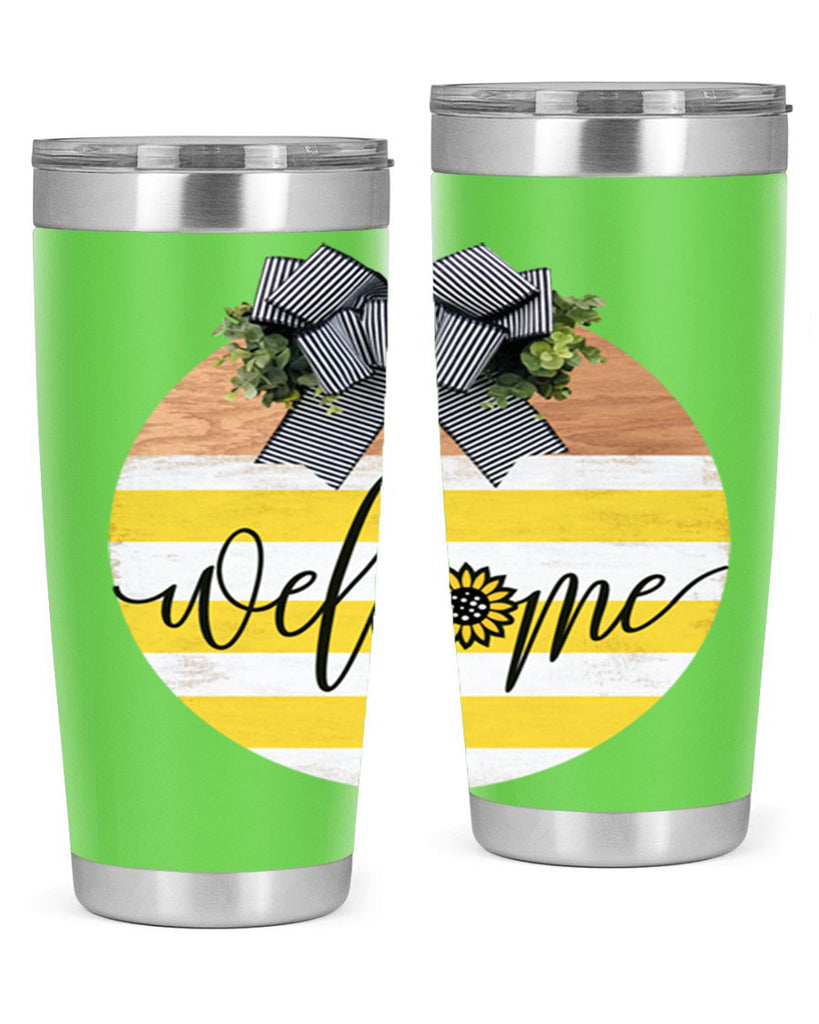 Welcome with sunflower Mockup591#- spring- Tumbler