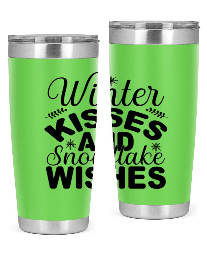 Winter Kisses and Snowflake Wishes 514#- winter- Tumbler