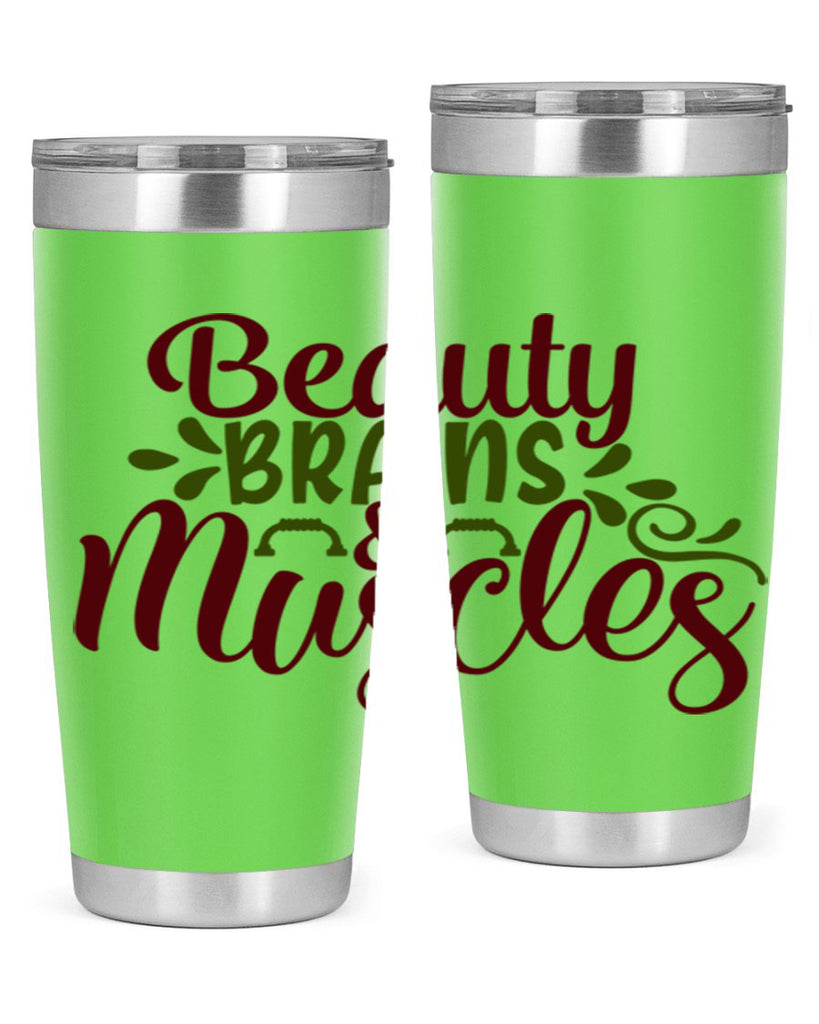 beauty brains muscles 52#- gym- Tumbler