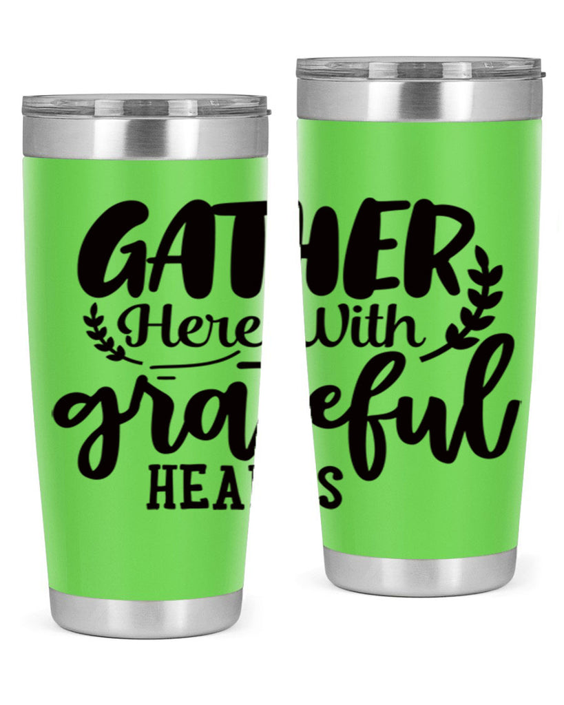 gather here with grateful hearts 62#- thanksgiving- Tumbler