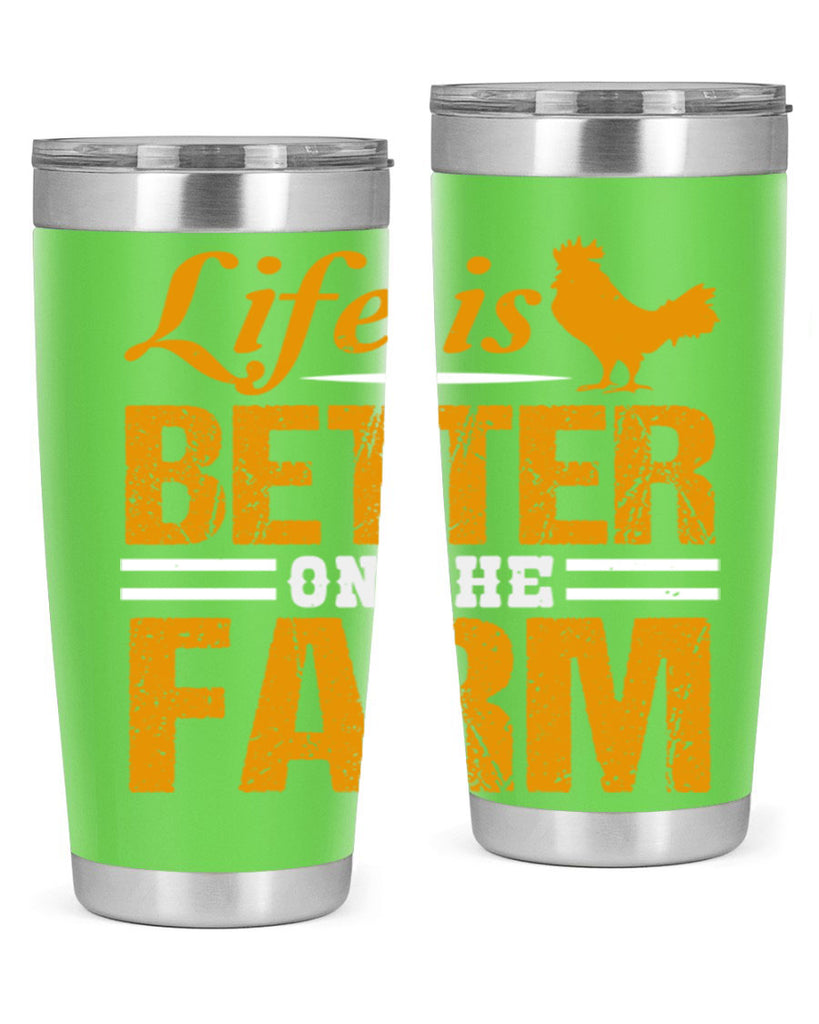 life is better on the farm 44#- farming and gardening- Tumbler