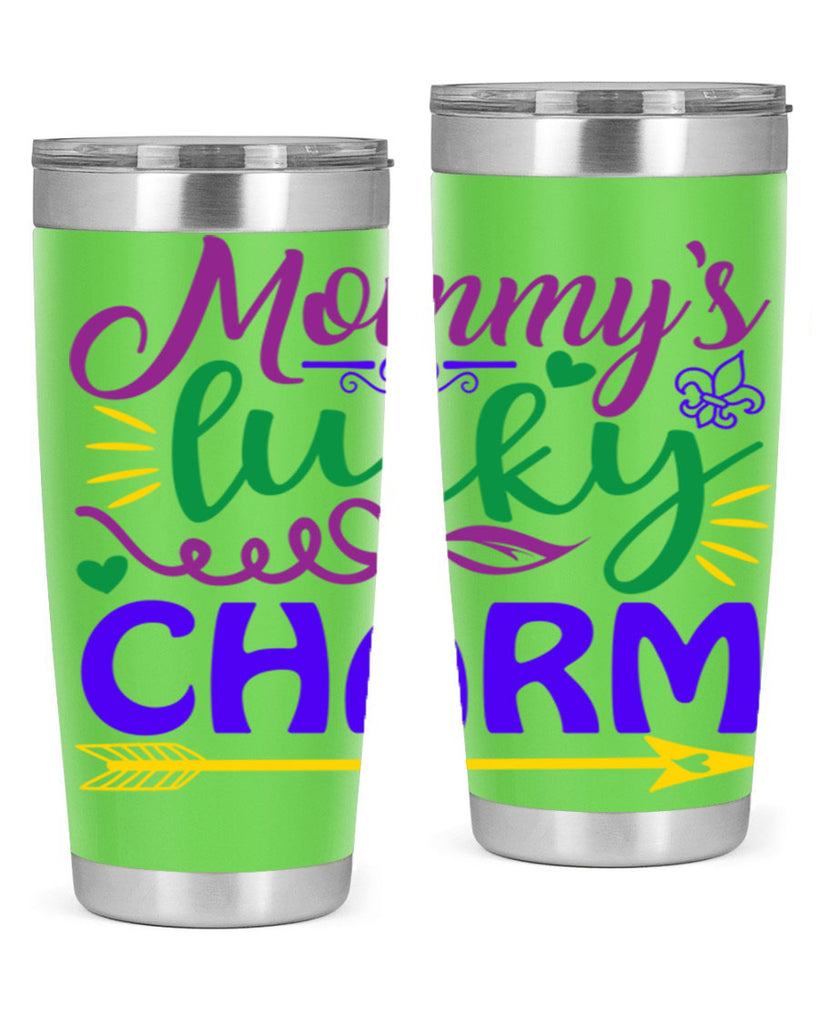 mommys lucky charm 6#- mardi gras- Tumbler