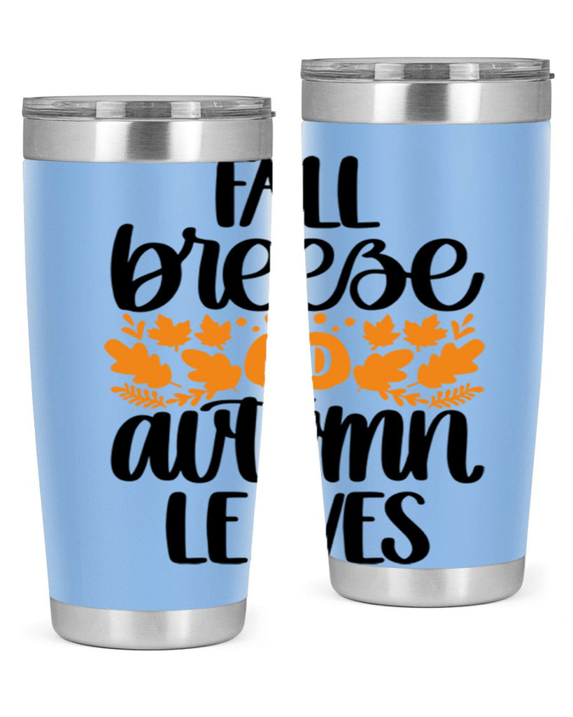 Fall Breezy And Autumn Leaves 482#- fall- Tumbler