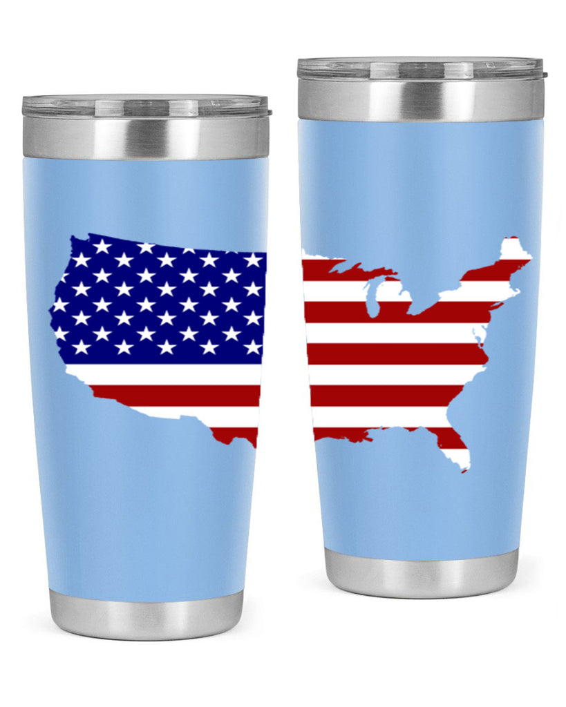Flag With Map Style 50#- Fourt Of July- Tumbler