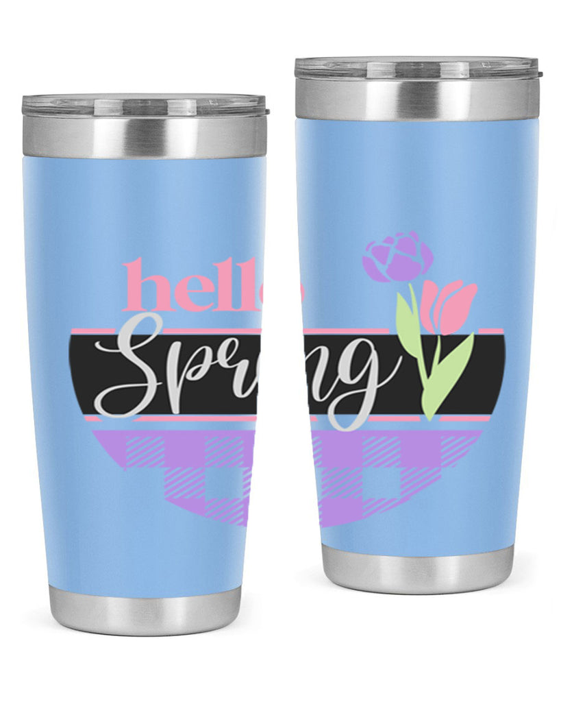 Hello spring plaid206#- spring- Tumbler
