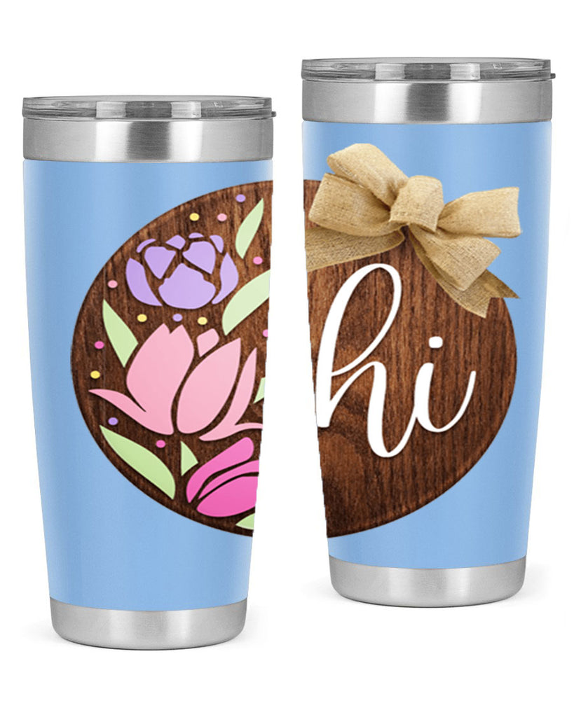 Hi pink flowers Mockup237#- spring- Tumbler