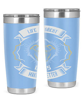Life is Great Dogs make it Better Style 173#- dog- Tumbler