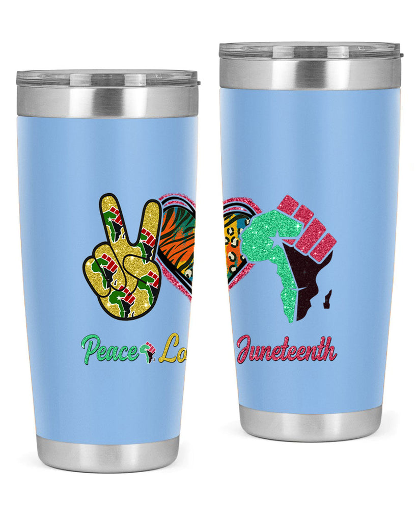 Peace Love Juneteenth Day Fist Png 8#- Juneteenth- tumbler