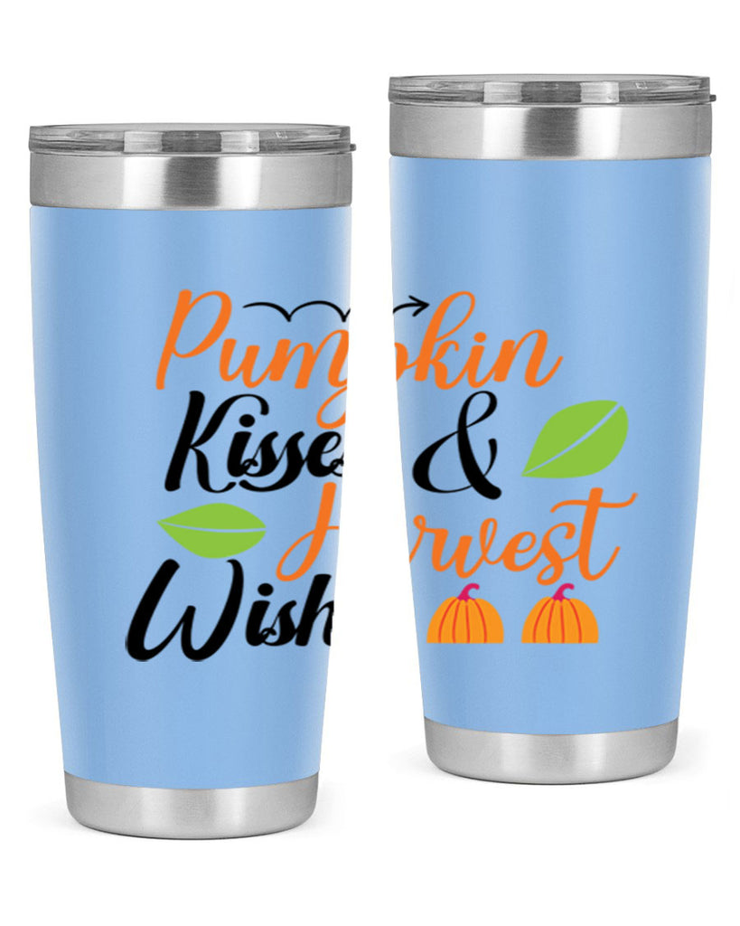 Pumpkin Kisses Harvest Wishes 523#- fall- Tumbler