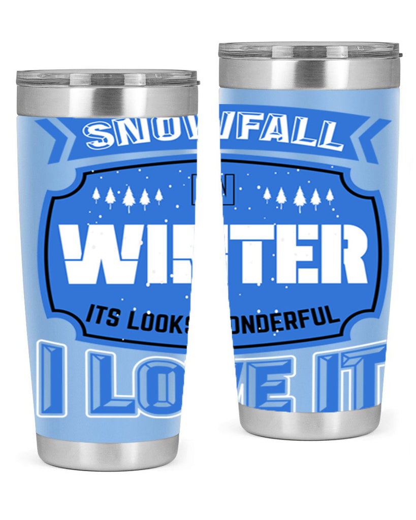 Snowfall in Winter 372#- winter- Tumbler