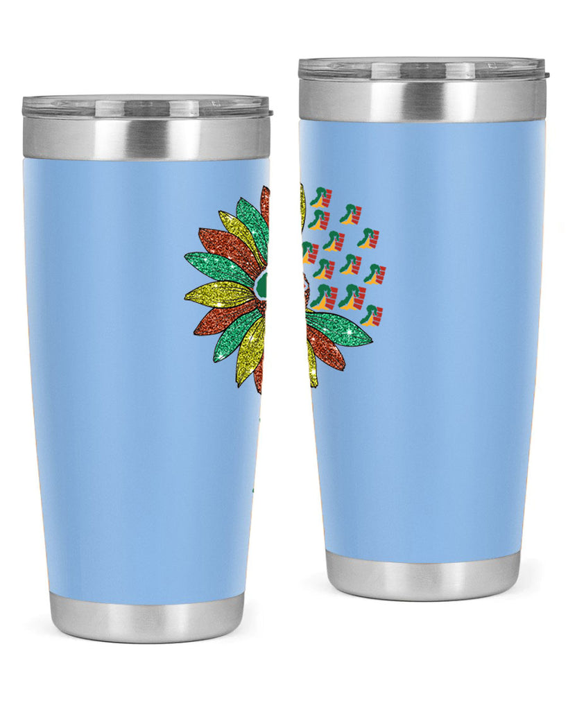 Sunflower Fist Juneteenth Black History 24#- Juneteenth- tumbler