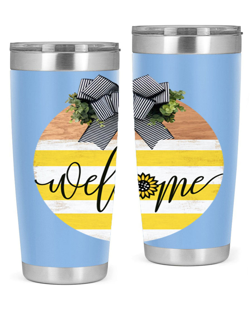 Welcome with sunflower Mockup591#- spring- Tumbler