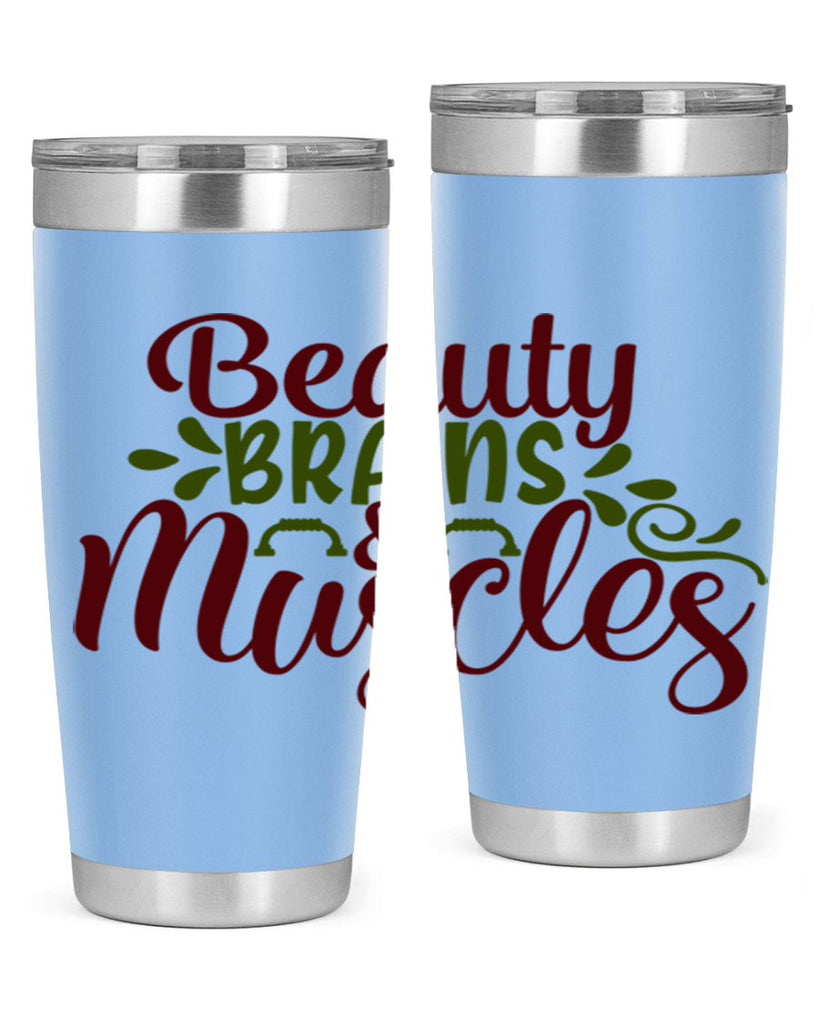 beauty brains muscles 52#- gym- Tumbler