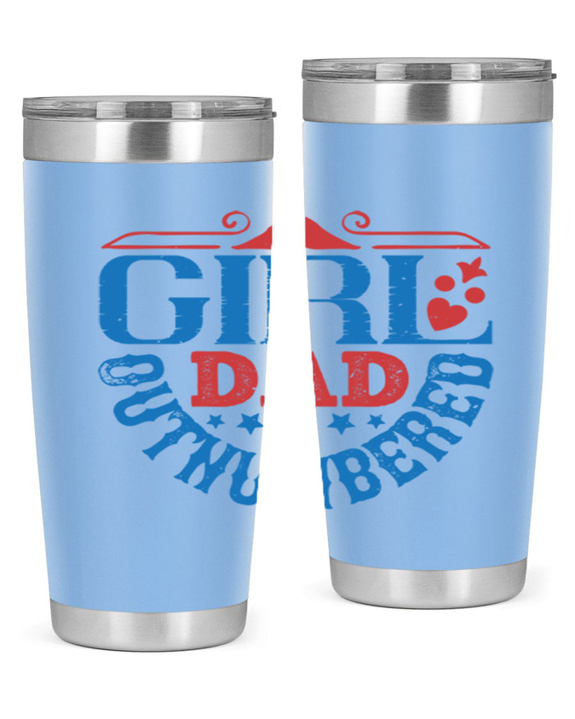 girl dad outnumbered 219#- fathers day- Tumbler