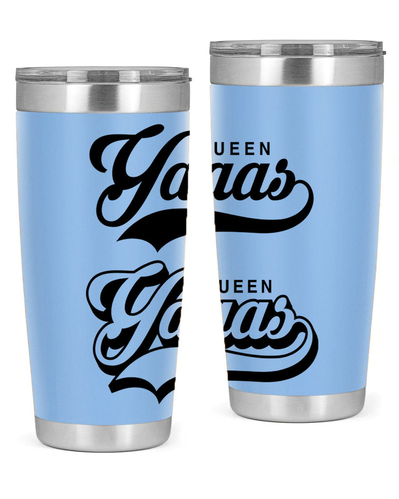 yaaas queen script 6#- black words phrases- Cotton Tank