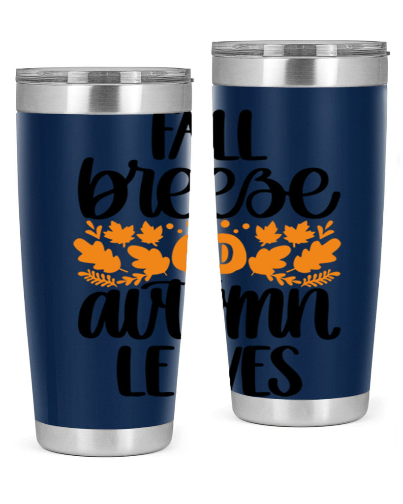 Fall Breezy And Autumn Leaves 482#- fall- Tumbler