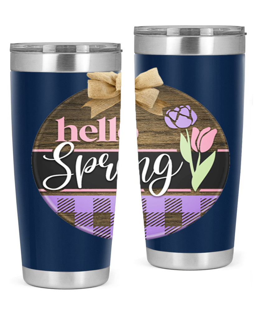 Hello spring plaid Mockup205#- spring- Tumbler
