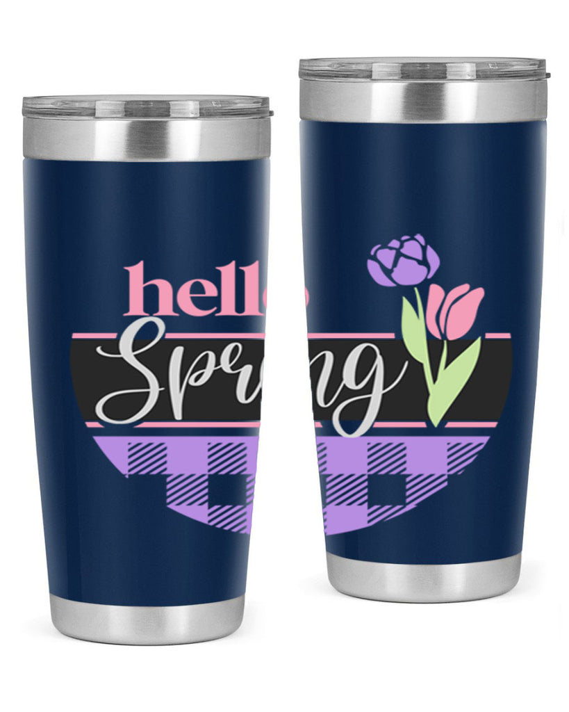 Hello spring plaid206#- spring- Tumbler