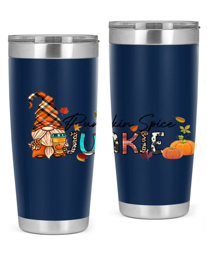 PumpkinSpiceJunkieFallGnome 567#- fall- Tumbler