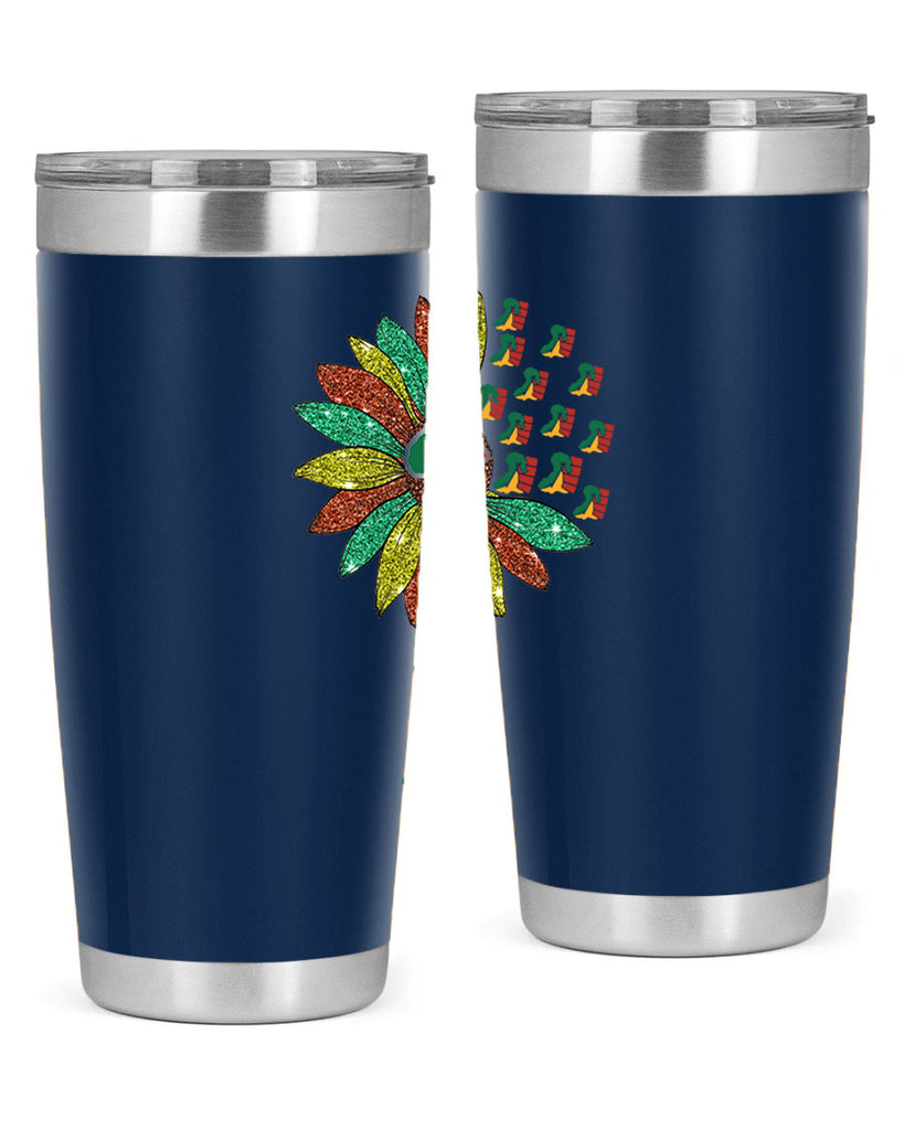 Sunflower Fist Juneteenth Black History 24#- Juneteenth- tumbler