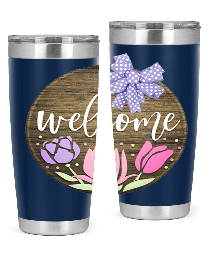 Welcome three flowers Mockup586#- spring- Tumbler