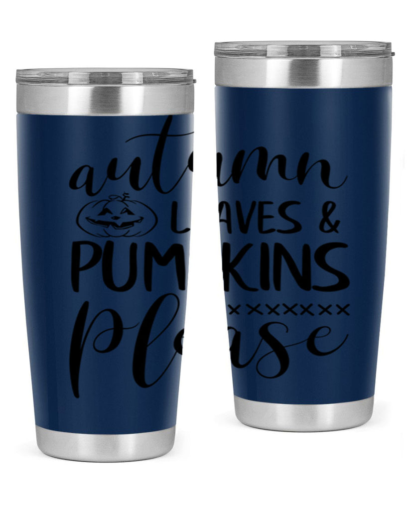 autumn leaves pumpkins please 24#- fall- Tumbler