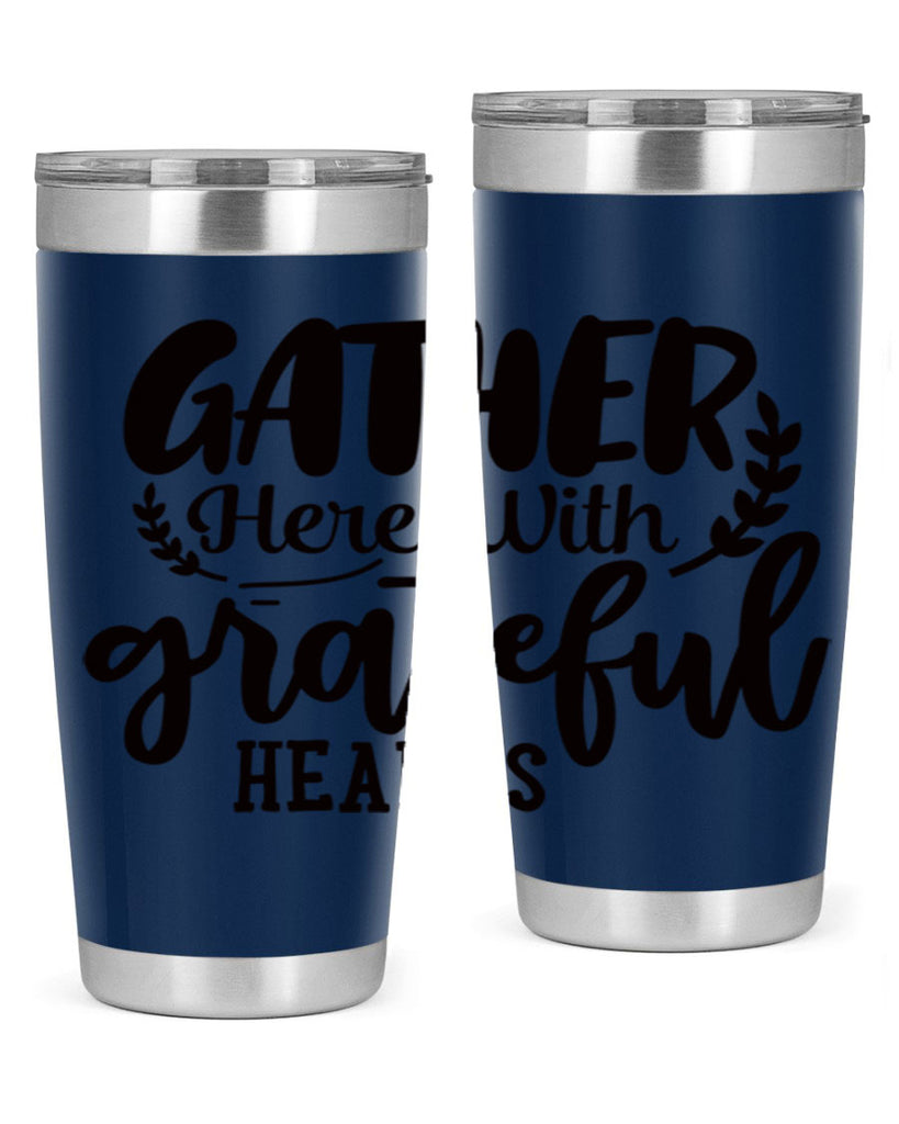 gather here with grateful hearts 62#- thanksgiving- Tumbler