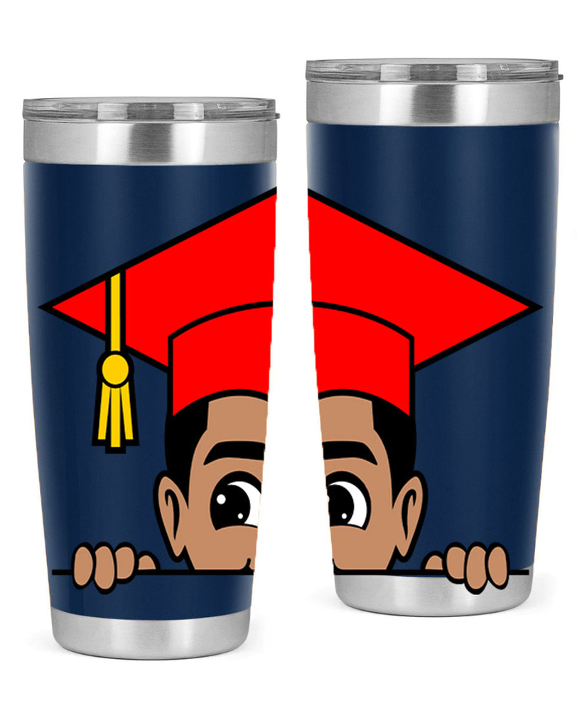 peekaboo afro puffs grad boy 20#- black men - boys- tumbler