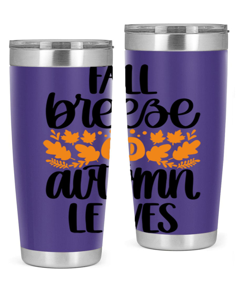 Fall Breezy And Autumn Leaves 482#- fall- Tumbler