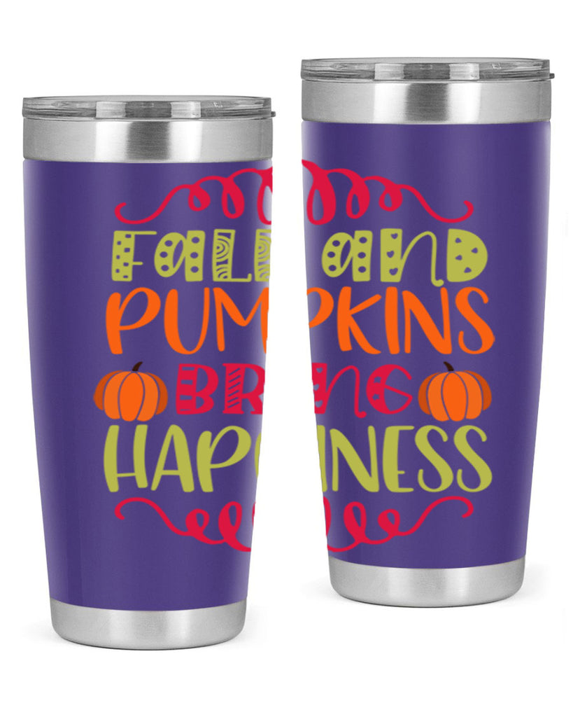 Fall and Pumpkins bring Happiness 86#- fall- Tumbler