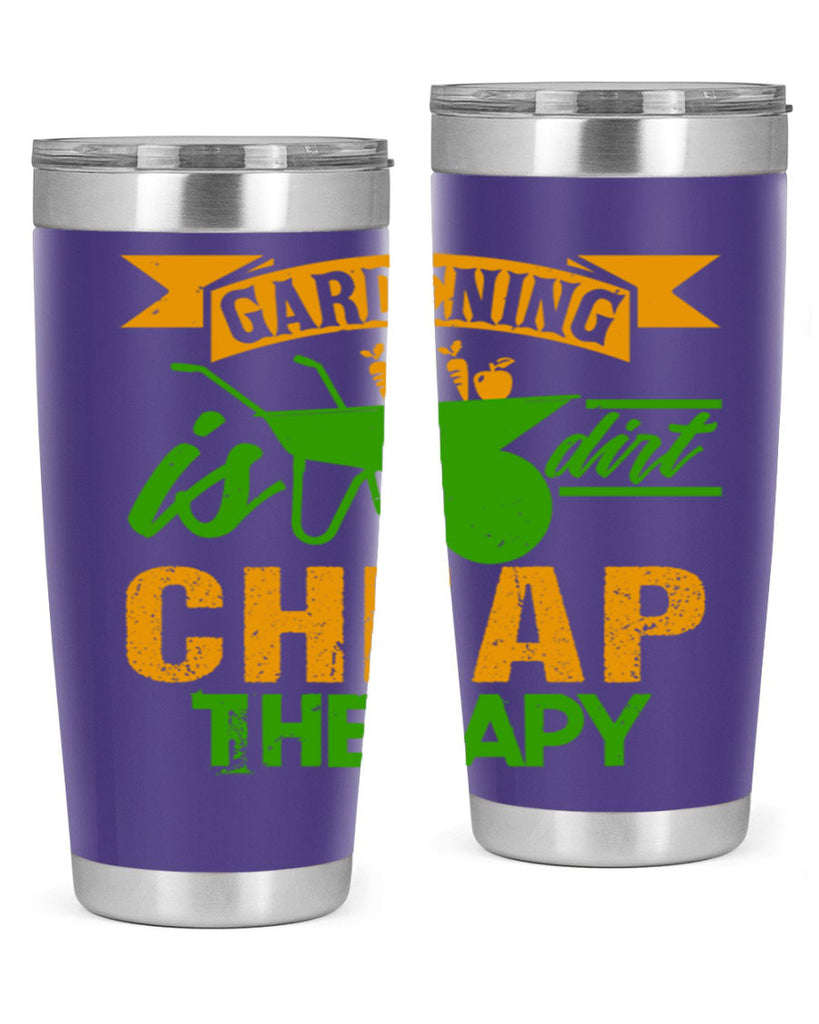 Gardening is dirt cheap therapy 62#- farming and gardening- Tumbler