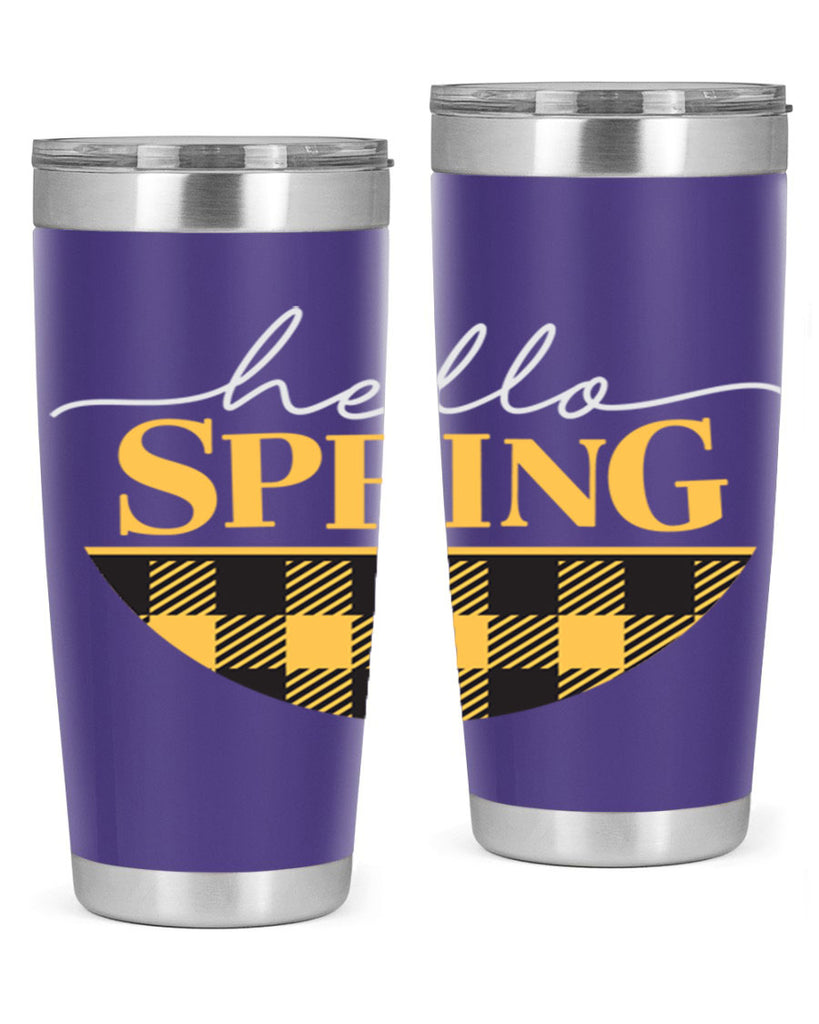 Hello Spring plaid 203#- spring- Tumbler