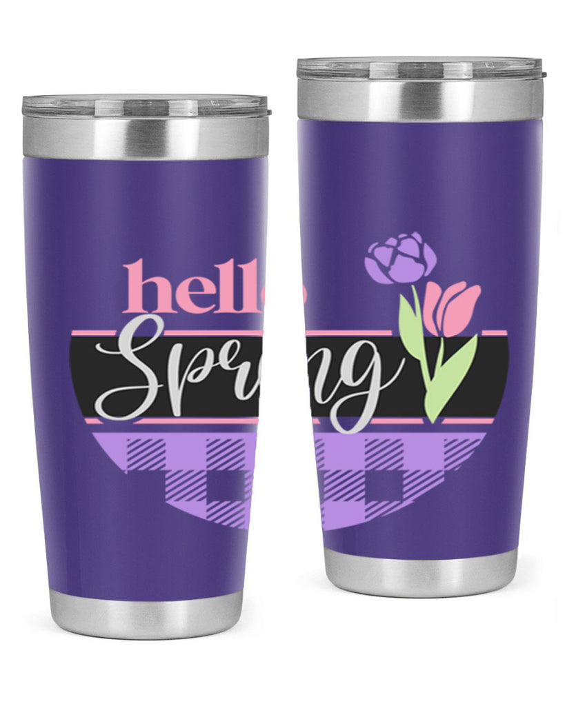 Hello spring plaid206#- spring- Tumbler
