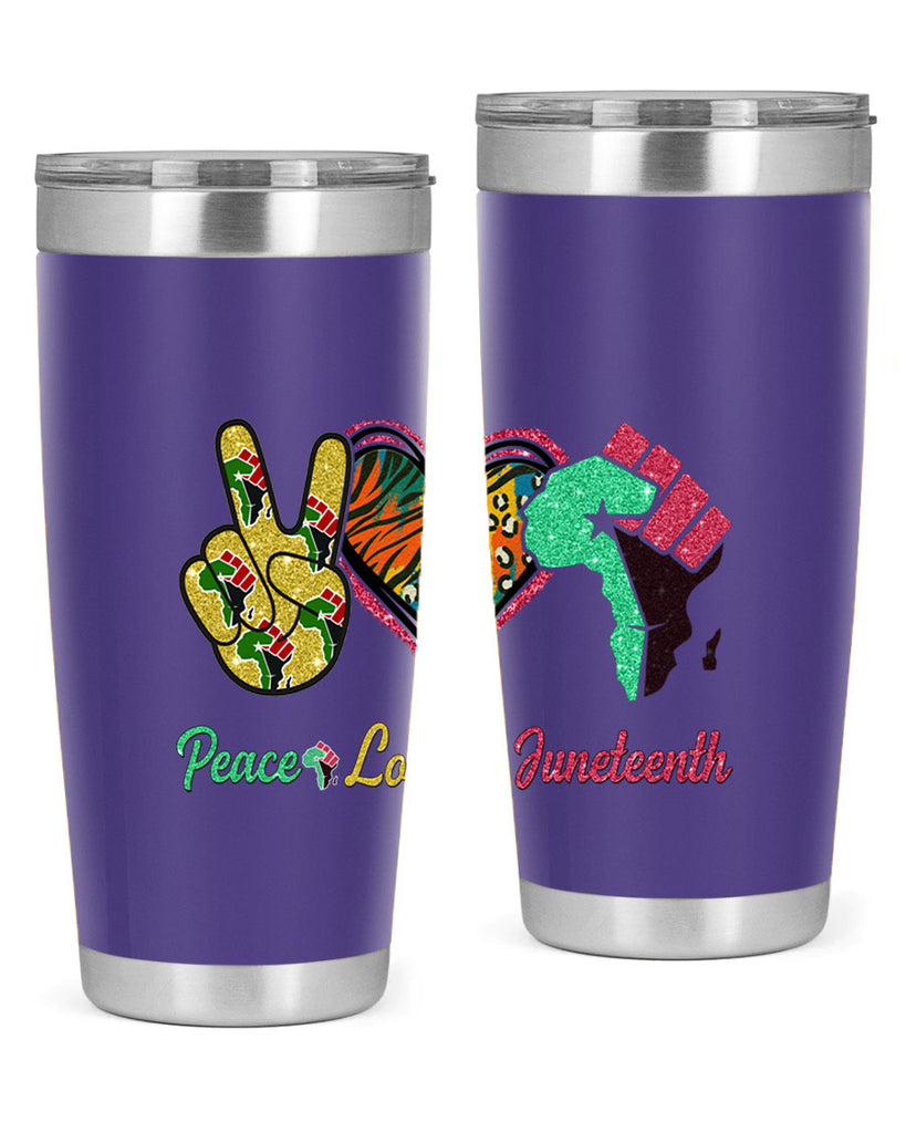 Peace Love Juneteenth Day Fist Png 8#- Juneteenth- tumbler