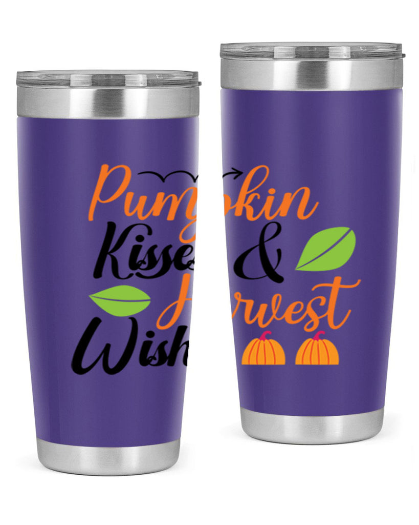 Pumpkin Kisses Harvest Wishes 523#- fall- Tumbler