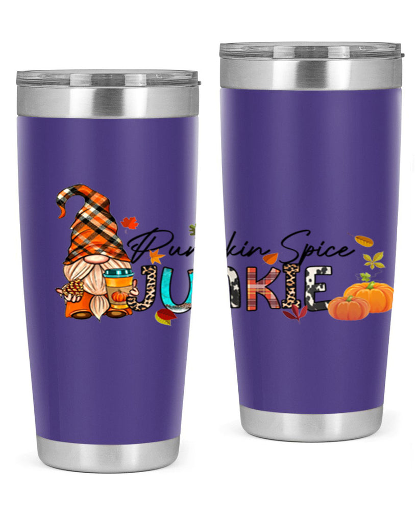 PumpkinSpiceJunkieFallGnome 567#- fall- Tumbler