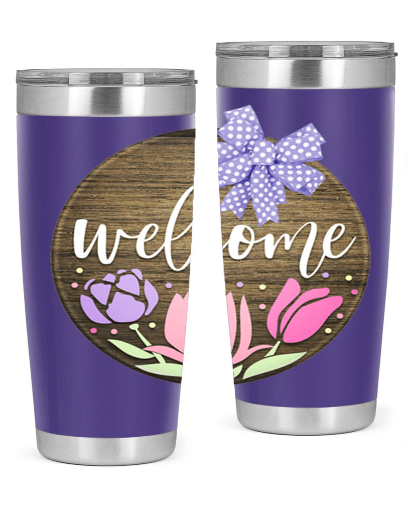 Welcome three flowers Mockup586#- spring- Tumbler
