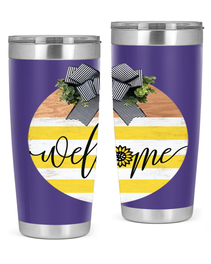Welcome with sunflower Mockup591#- spring- Tumbler