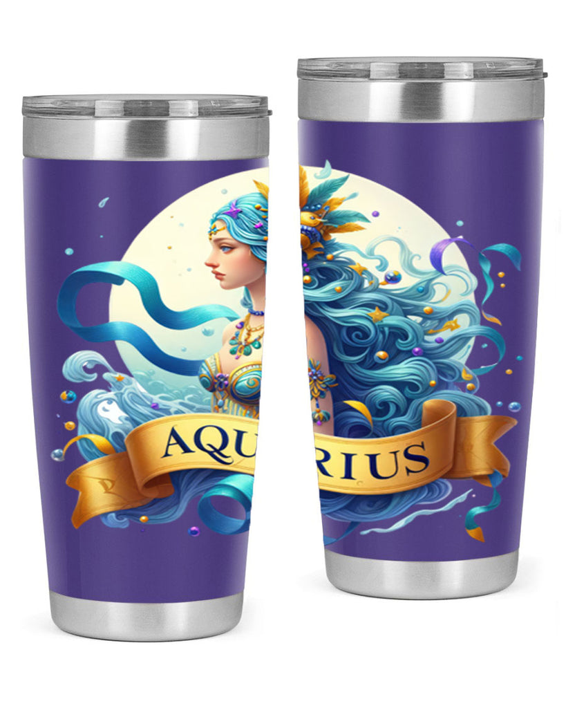 aquarius 84#- zodiac- Tumbler