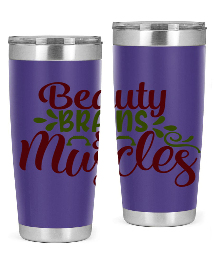 beauty brains muscles 52#- gym- Tumbler