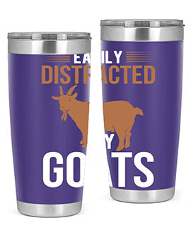 easily distracted by goats Style 5#- goat- Tumbler