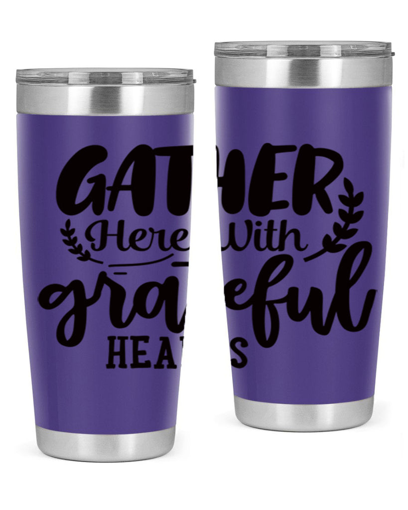 gather here with grateful hearts 62#- thanksgiving- Tumbler