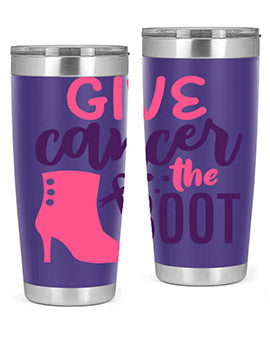give cancer the boot Style 1#- breast cancer- Tumbler