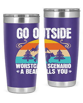 go outside worst case scenario a bear kills you  54#- Bears- Tumbler