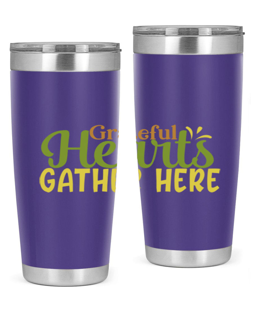grateful hearts gather here 59#- thanksgiving- Tumbler