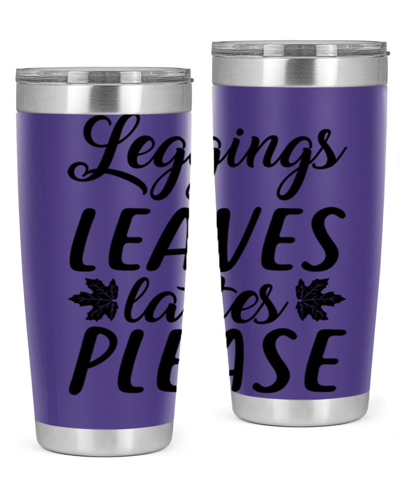 leggings leaves lattes please 397#- fall- Tumbler