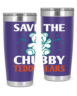save the chubby teddy bears 28#- Bears- Tumbler